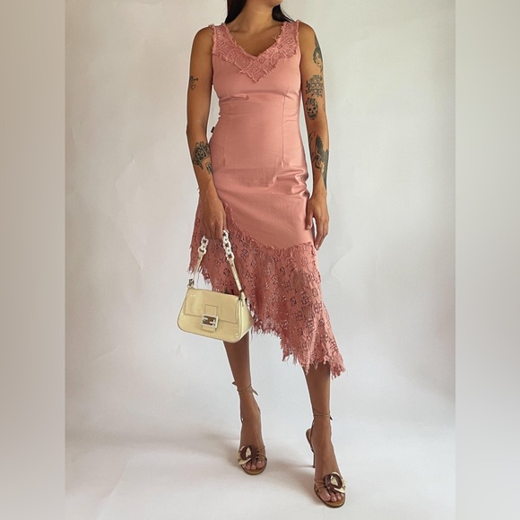 Moschino Dresses & Skirts - SOLD Vintage Y2K 2000s Moschino Jeans Asymmetrical Tattered Lace Dress
